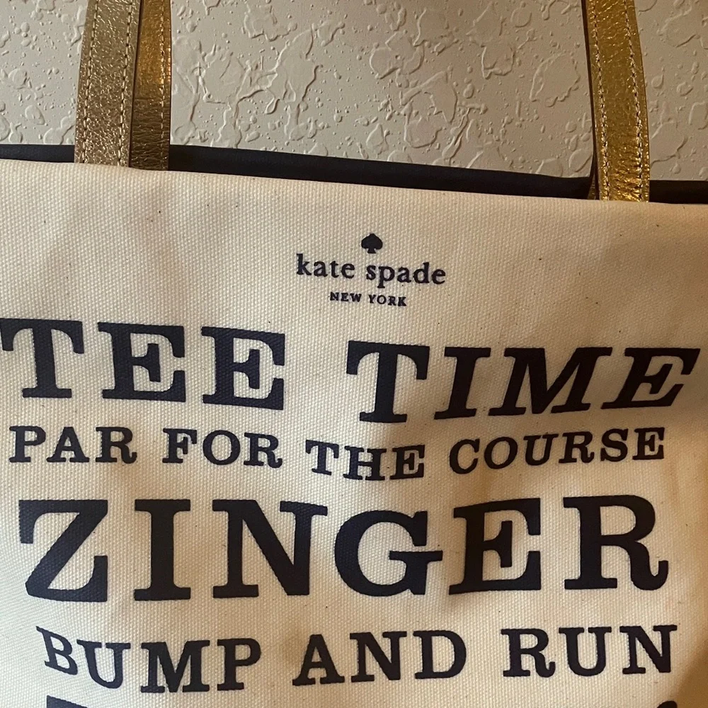 Kate Spade: Tee Time Birdie Golf Tote Bag- Storybook lining